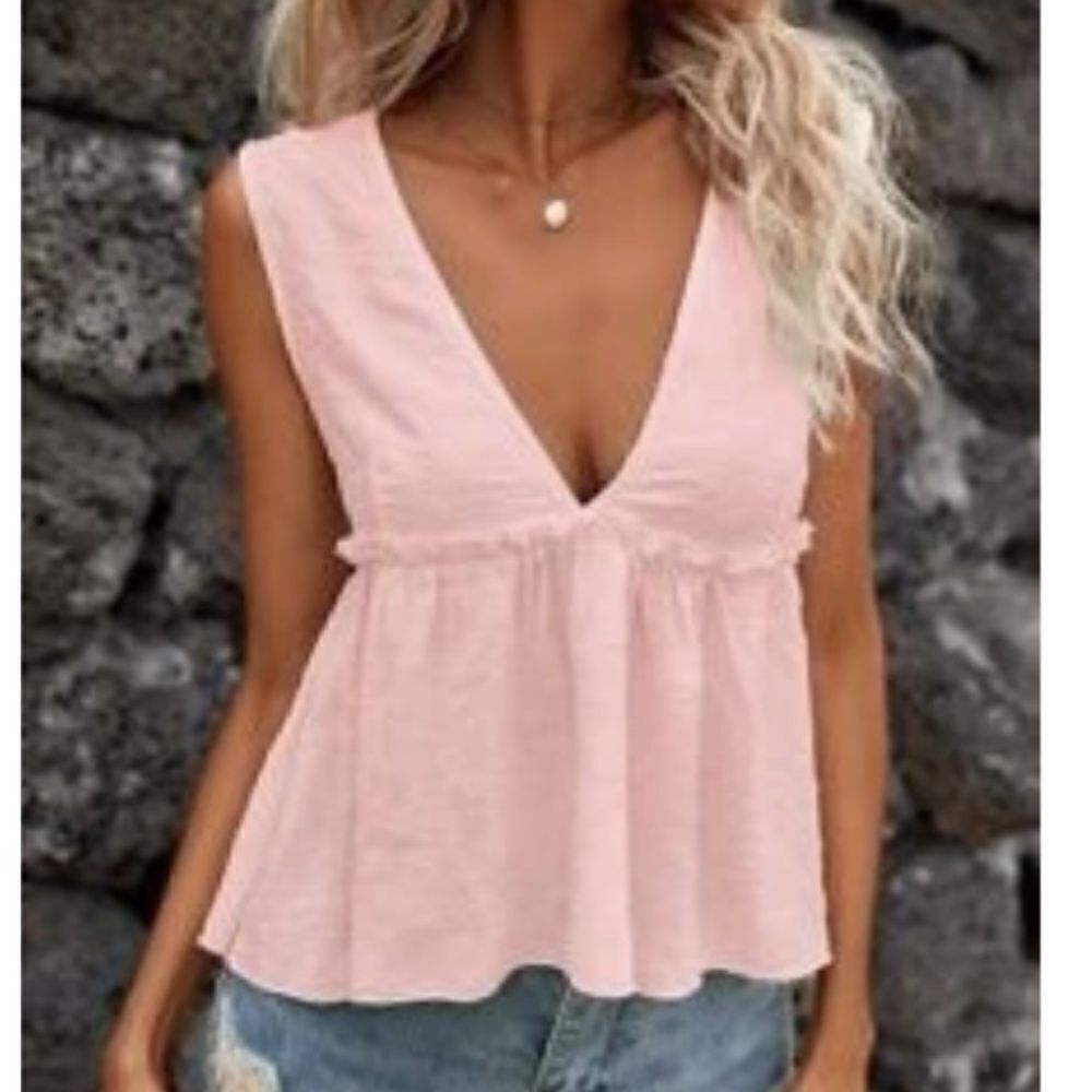 Blush Ruffle Baby Doll Tank